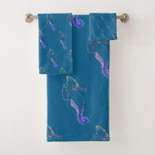 Mooie zeepaardjes badkamer handdoek set (Insitu)
