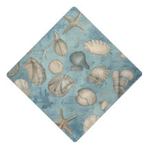 Mooie zeeschelpen in blauw