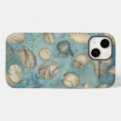 Mooie zeeschelpen in blauw Case-Mate iPhone case (Achterkant (horizontaal))