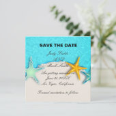 Mooie Zeester Summer Strand Save The Date Kaart (Staand voorkant)