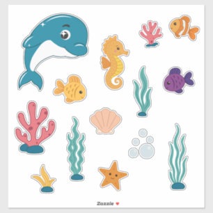 Mooie Zeewezens Stickers Set