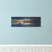 Mooie zeezondesboot en wolken canvas afdruk (Insitu (Houten vloer))