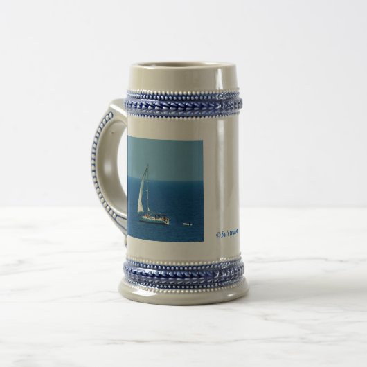 Mooie zeilboot bierpul (Voorkant links)