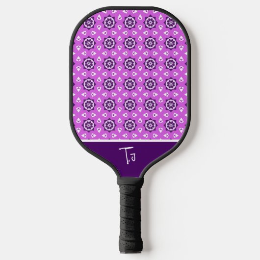 Mooie zeshoek paars patroon pickleball paddle (Voorkant)