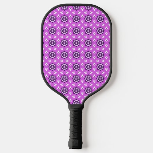 Mooie zeshoek paars patroon pickleball paddle (Achterkant)