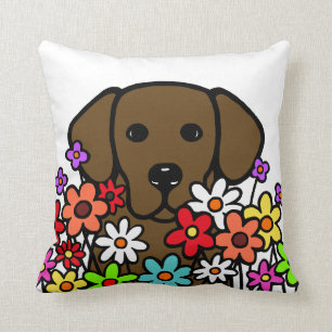 Mooie ziel chocolade labrador illustratie kussen