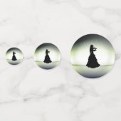 Mooie zigeuner meisje speelt viool groen confetti (Voorkanten)