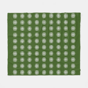 Mooie zilver en Forest Green Fleece Deken