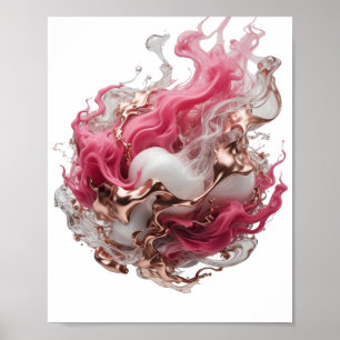 Mooie zilveren ABSTRACTE KUNST Artistiek motief Poster