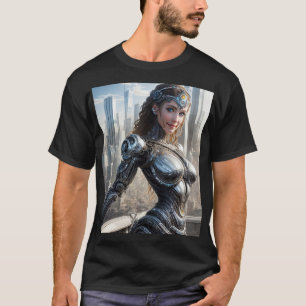Mooie zilveren cyborg t-shirt