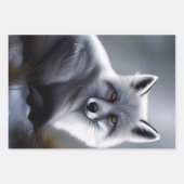 Mooie zilveren vos inpakpapier vel (Voorkant 3)