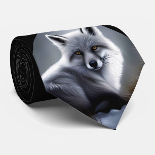 Mooie zilveren vos stropdas