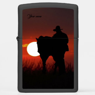 Mooie Zippo Lighter - Cowboy/Horse in Sunset