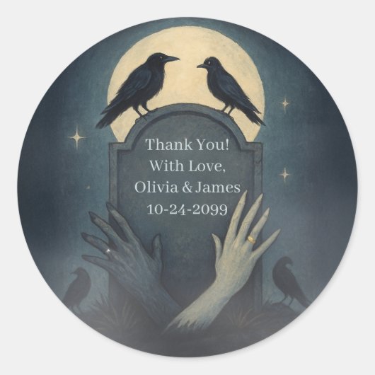 Mooie Zombie Moonlit Gothic bruiloft Stickers (Voorkant)