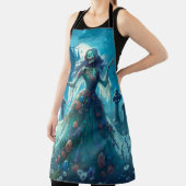 Mooie zombie op het kerkhof schort (Insitu)