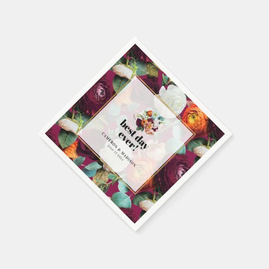 Mooie zomer bloem bruiloft servetten (Hoek)