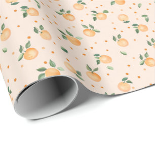 Mooie zomercitrus sinaasappels fruitpatroon cadeaupapier