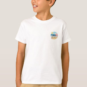 Mooie zomerstrandkat gepersonaliseerde harde kaft t-shirt