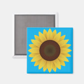 Mooie zomerzonnebloem magneet (Voorkant / Achterkant)
