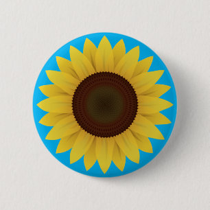 Mooie zomerzonnebloem ronde button 5,7 cm