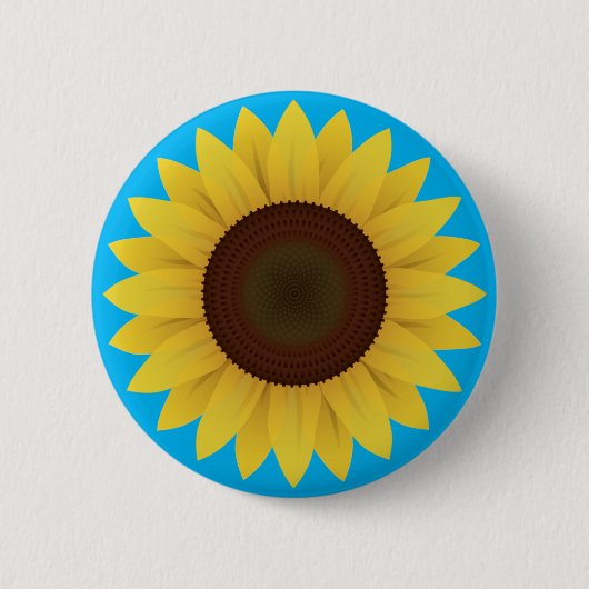Mooie zomerzonnebloem ronde button 5,7 cm (Voorkant)