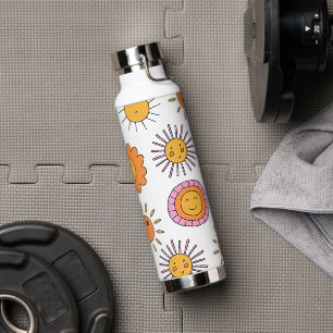 Mooie Zon Baby Doodle Naadloos Patroon Waterfles