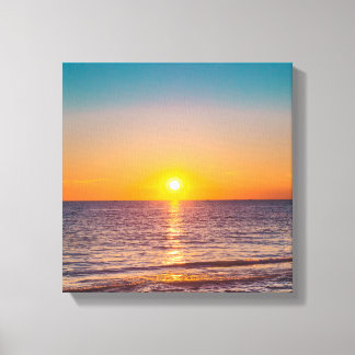 Mooie zon over de oceaan canvas afdruk
