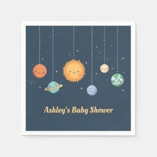 Mooie Zon Planeten Ruimtema Thema Baby Shower Servet