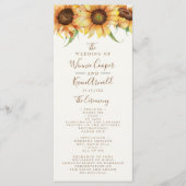 Mooie, Zonnebloem bruiloft Programma (Voorkant)