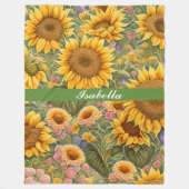 Mooie zonnebloem Collectie Fleece Deken (Voorkant)