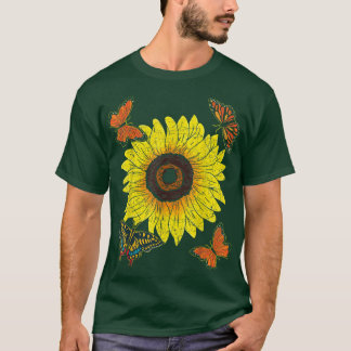 Mooie zonnebloem Dierenvriend Lepidopterist, maar T-shirt