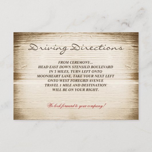 Mooie zonnebloem en hout bruiloft receptie informatiekaartje (Achterkant)