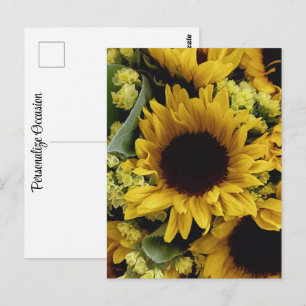 Mooie zonnebloem kleine bloem assortiment boeket briefkaart