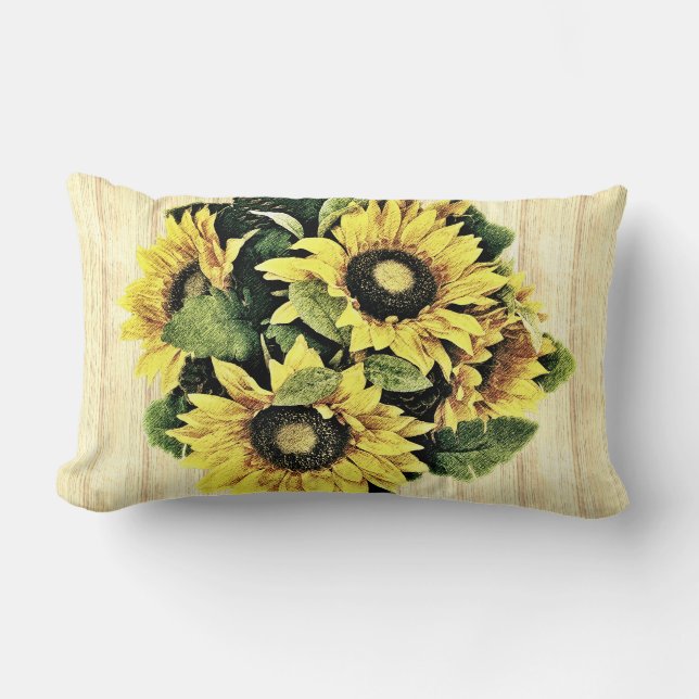 Mooie zonnebloem Lumbar Pillow Kussen (Voorkant)