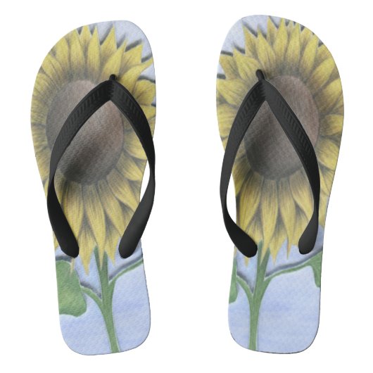 Mooie zonnebloem teenslippers (Voetbed)