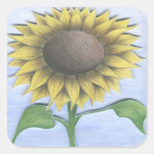 Mooie zonnebloem vierkante sticker (Voorkant)