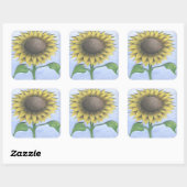 Mooie zonnebloem vierkante sticker (Vel)