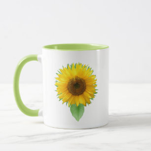 Mooie zonnebloem & vrolijkheid tekst mok
