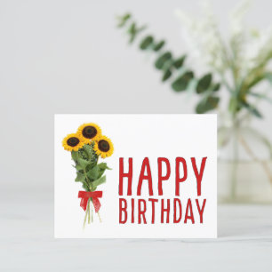 Mooie zonnebloemen botanische bloem verjaardagskaa briefkaart