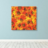 Mooie zonnebloemen canvas afdruk (Insitu (Houten vloer))