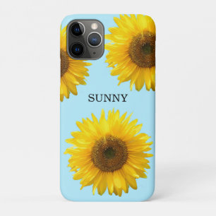 Mooie zonnebloemen op lichtblauw iPhone 11 pro hoesje