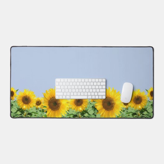 Mooie Zonnebloemen op Sky Blue Bureaumat (Keyboard & Muis)