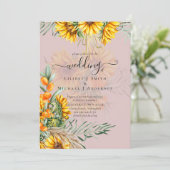 Mooie Zonnebloemen Pampas Gras Bruiloft (Staand voorkant)