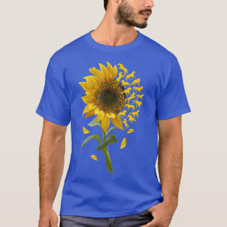 Mooie zonnebloempitten tegen paardenraces t-shirt