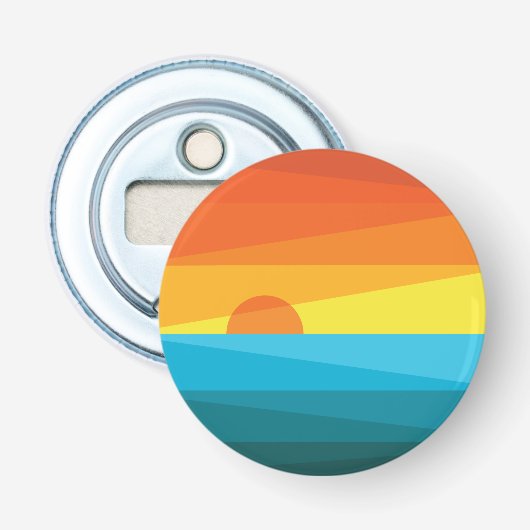 Mooie zonnebrand en Zee golven Button Flesopener (Voorkant)