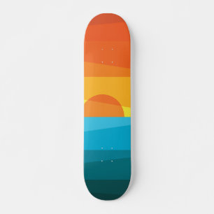 Mooie zonnebrand en Zee golven Skateboard