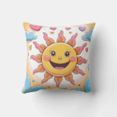 Mooie Zonneschijn en Regenboog Kinderen Patroon Kussen (Achterkant)