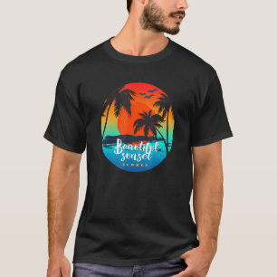 Mooie zonnezomerkool bloemen t-shirt
