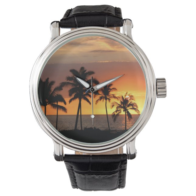 Mooie zonsondergang bij het strand horloge (Voorkant)