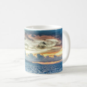 Mooie zonsondergang Bora Bora Koffiemok